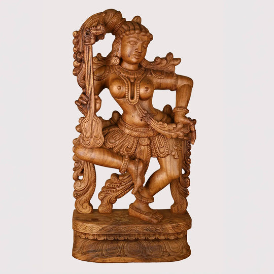 Wooden Dancing Musical Apsara Sculpture