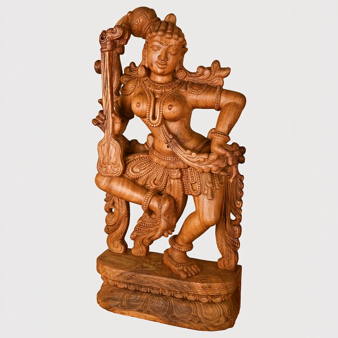  Indian Traditional wooden Apsara home decor
