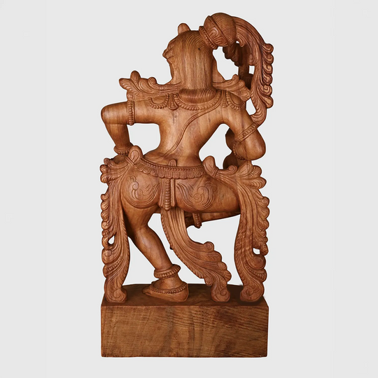 wooden musical apsara statue