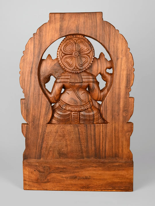 Wooden Prabhavali Ganesha Sculpture | Traditional Handcrafted Ganesh Idol 2ft