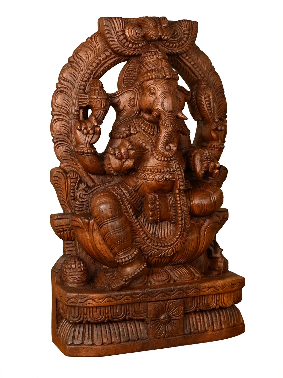 Indian Ganesha sculpture with decorative Prabhavali