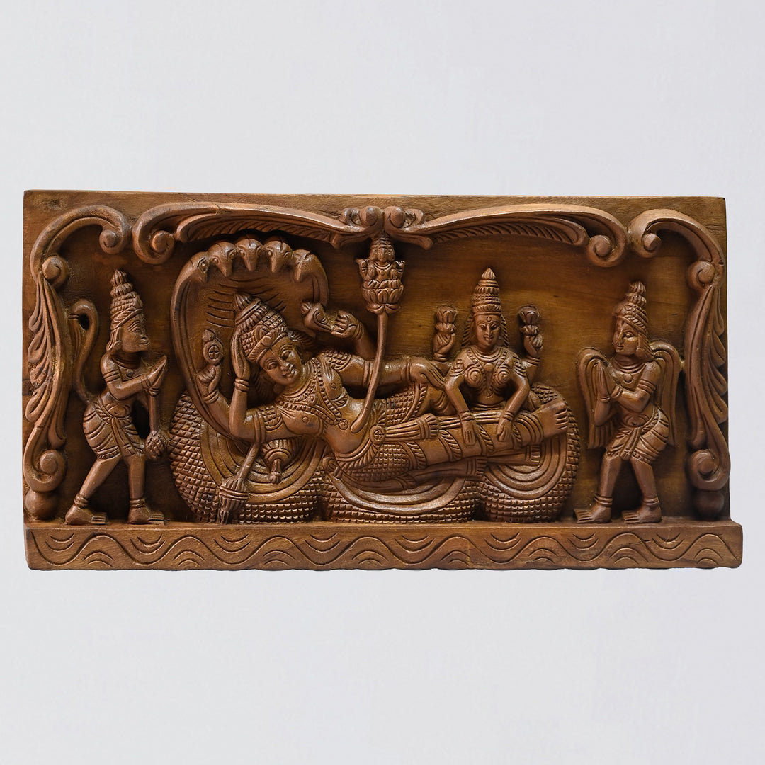 Traditional wooden Ranganather wall panel for home décor