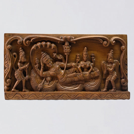 Traditional wooden Ranganather wall panel for home décor