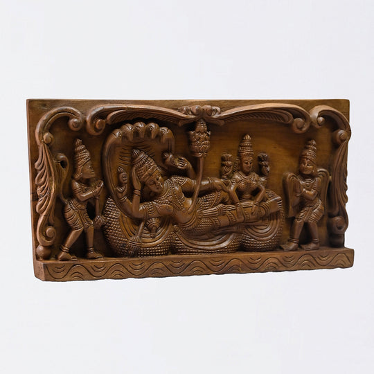 Traditional wooden Ranganather wall panel