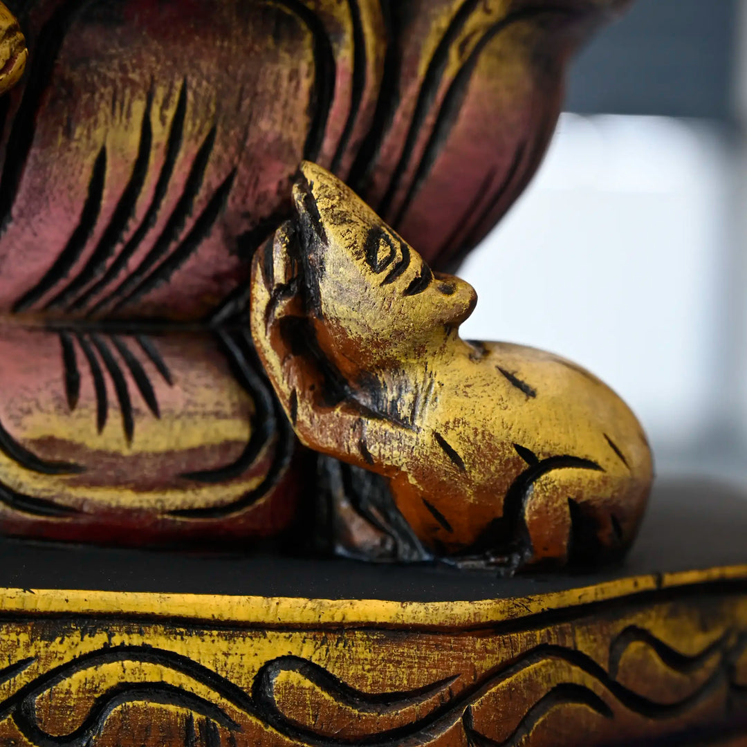 Premium handcrafted wooden Ganesh Moorthi
