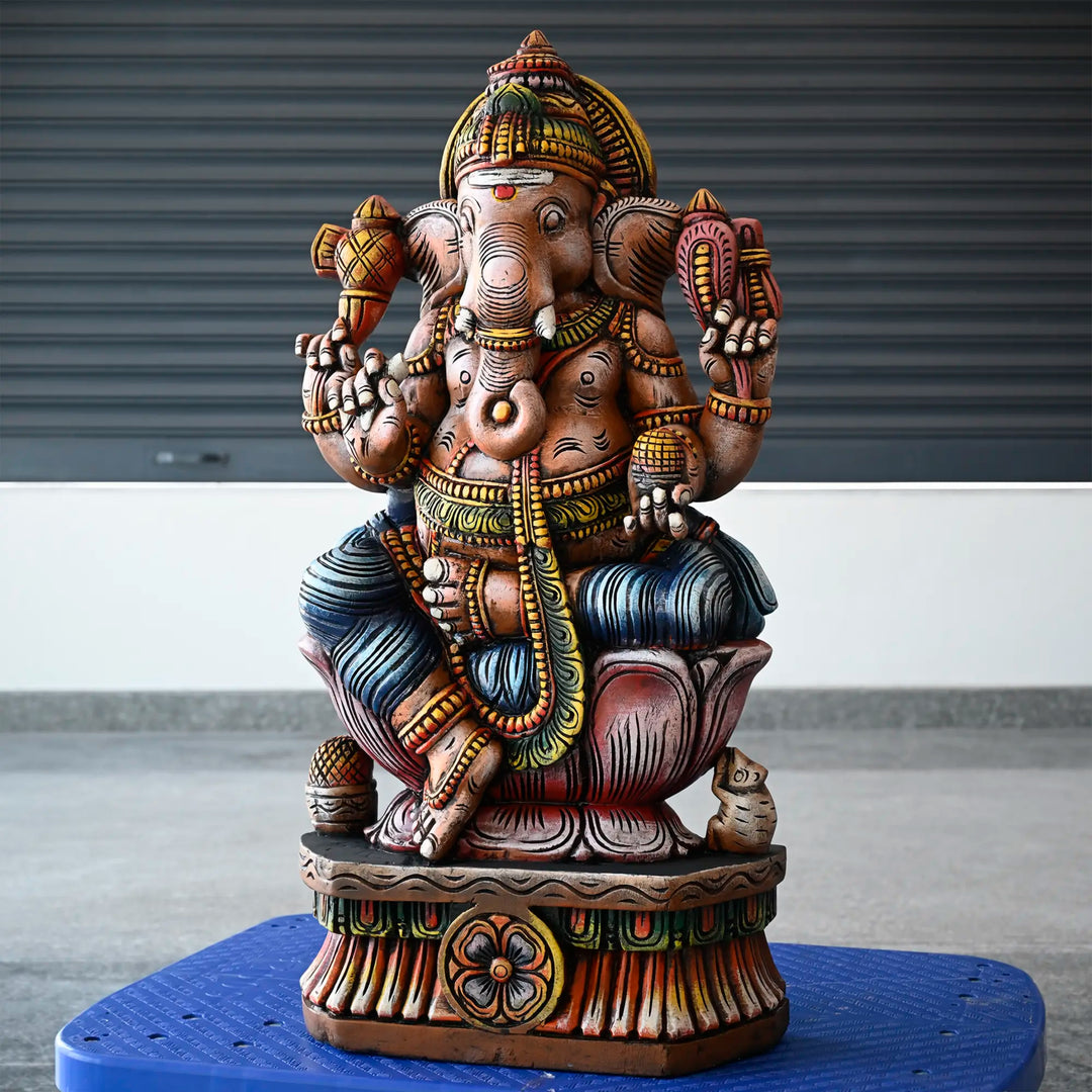 Premium handcrafted multicoloured Ganesh Moorthi