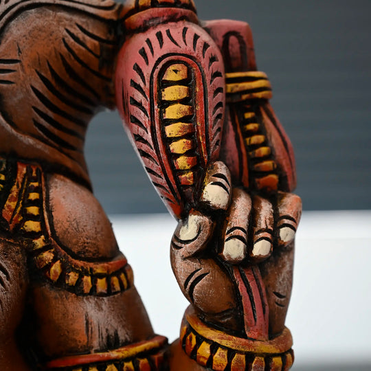 Multicoloured Ganesh Idol – Traditional Hindu God Temple Sculpture