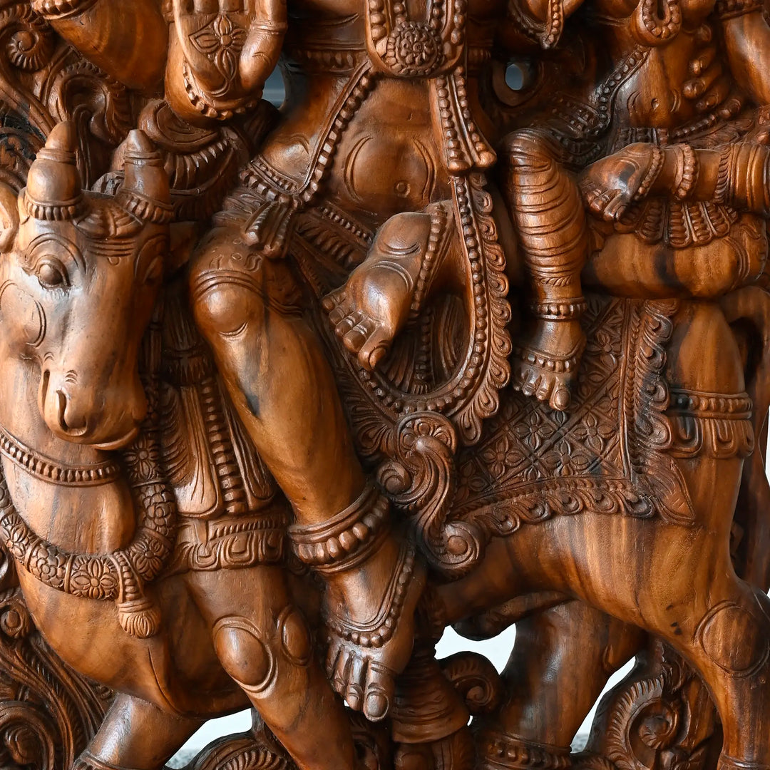 Premium Handmade Shiva Parvathy Statue – Traditional Hindu God Sculpture