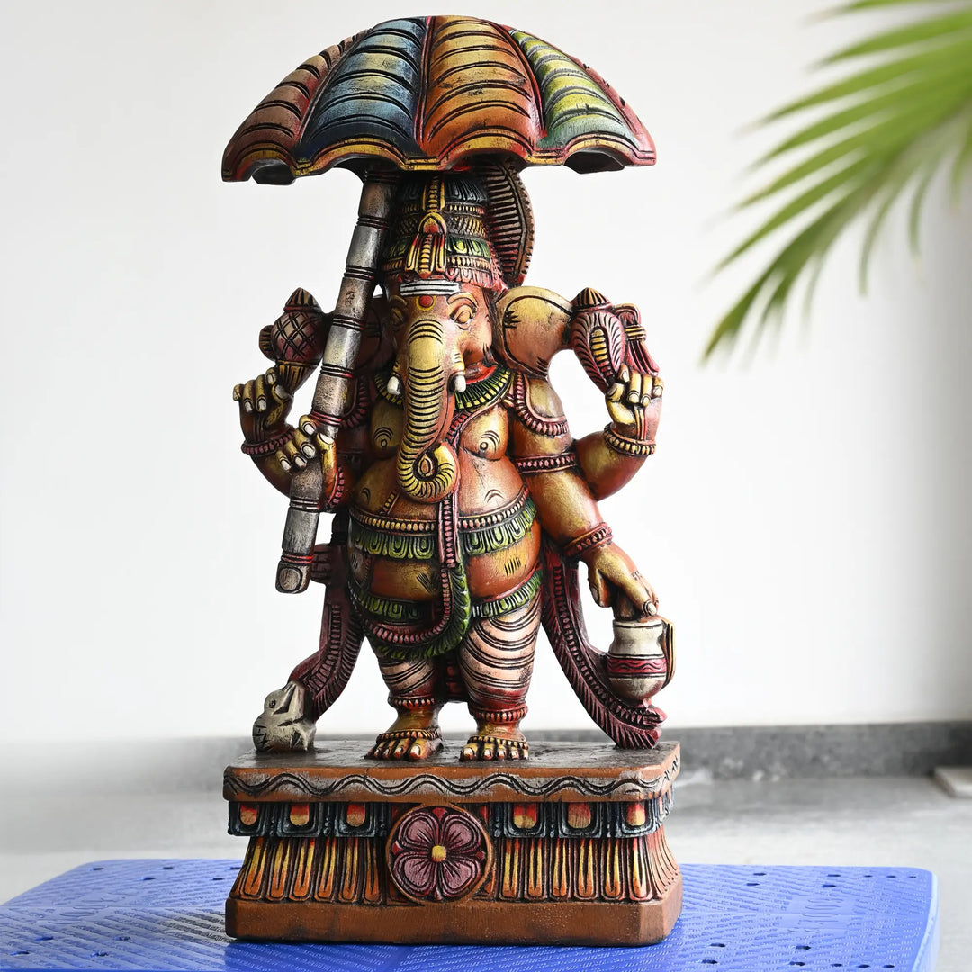 Decorative umbrella Ganesh statue for business premises