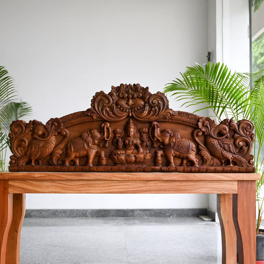 Premium handcrafted Gajalakshmi panel by skilled artisans