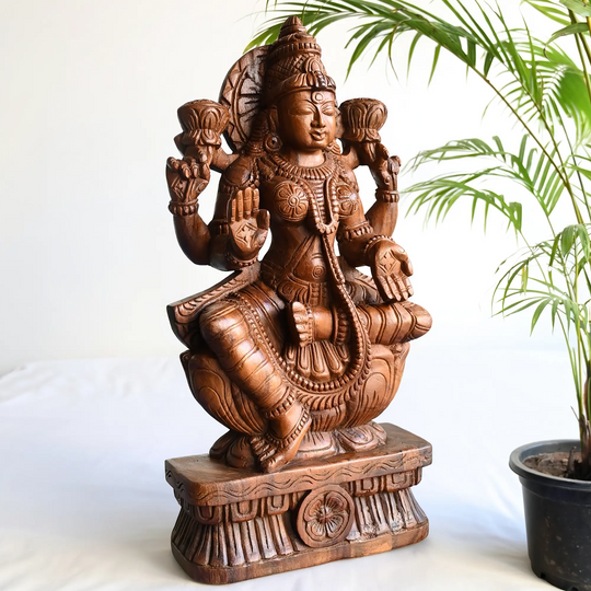 Wooden Lakshmi Devi moorthi for Diwali pooja