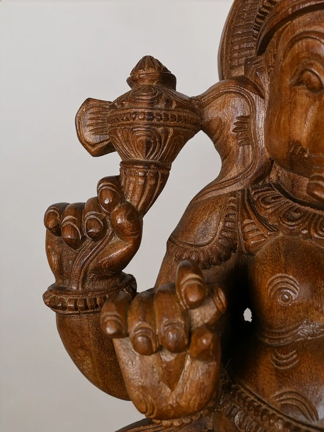 Wooden lord ganapathi idol