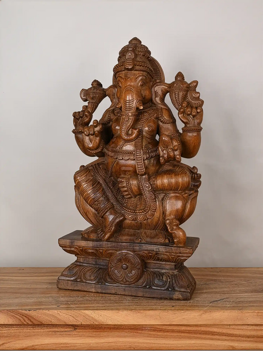 2ft Graceful Ganesha on Lotus Pedestal