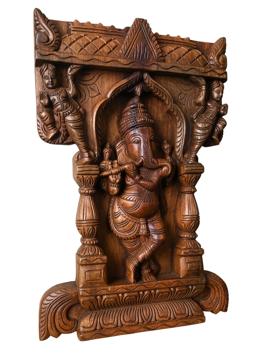 wooden ganesha wall mount