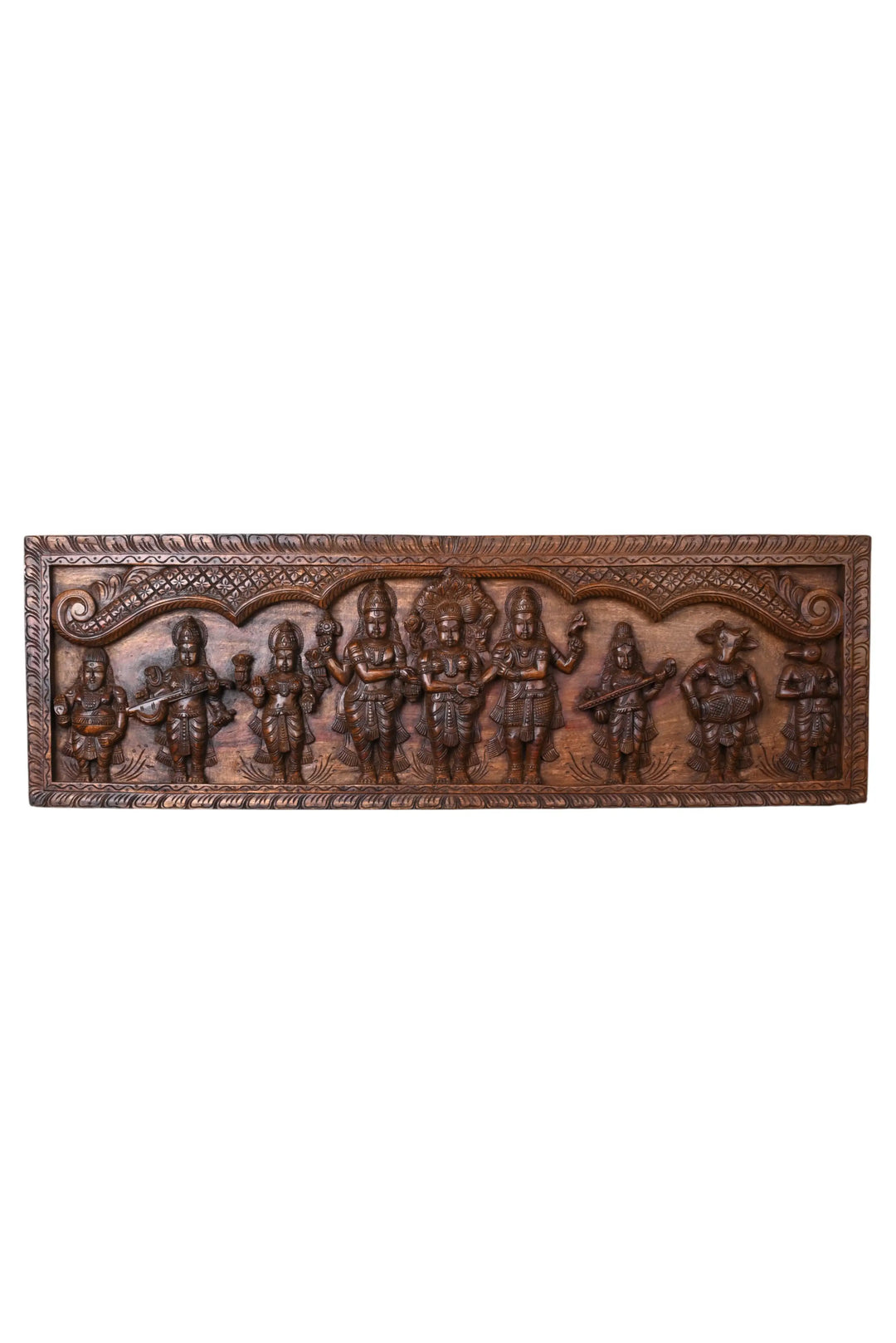 Wooden handcrafted penal of goddess meenakshi thirukalyanam