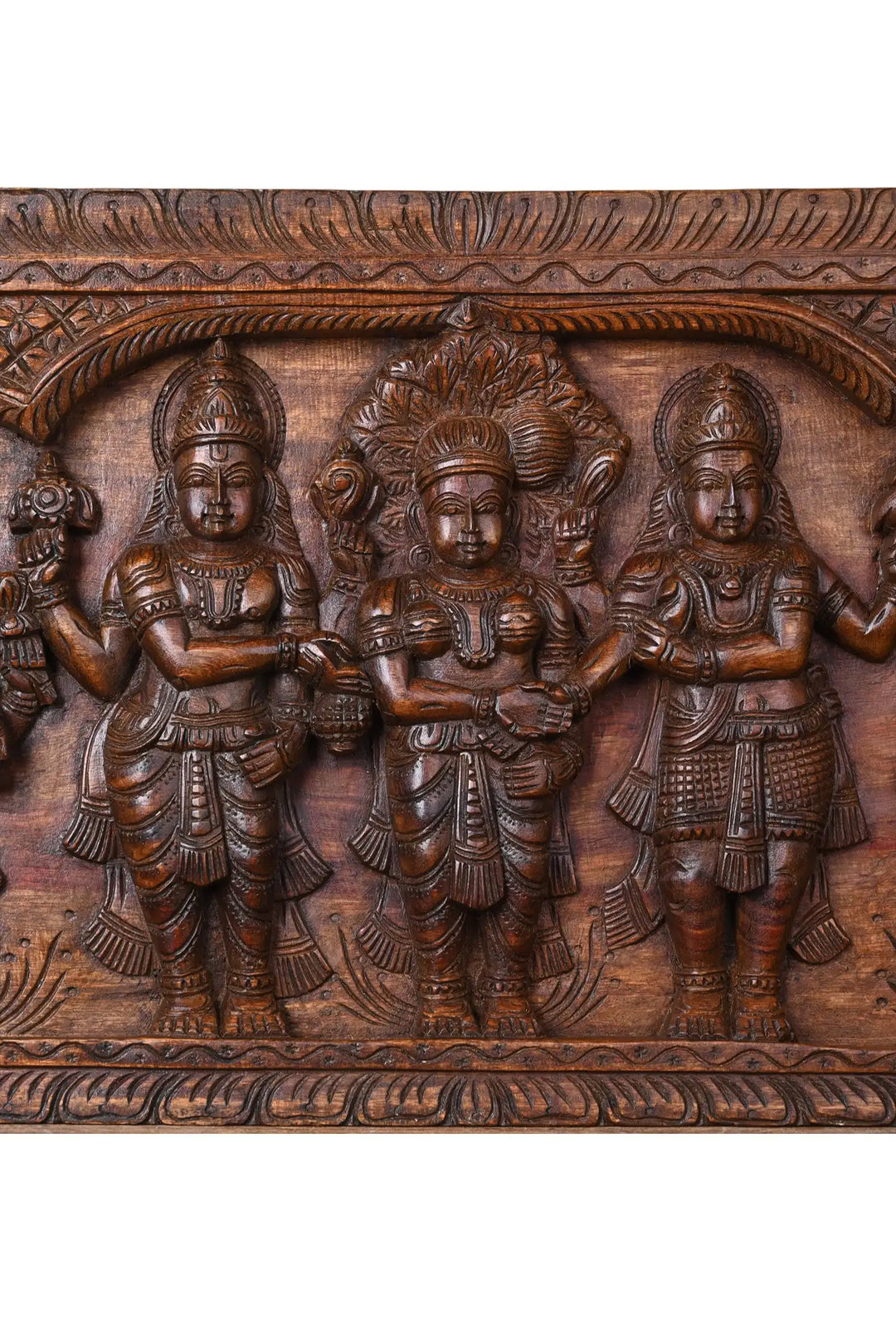 Wooden handcrafted penal of goddess meenakshi thirukalyanam 48"