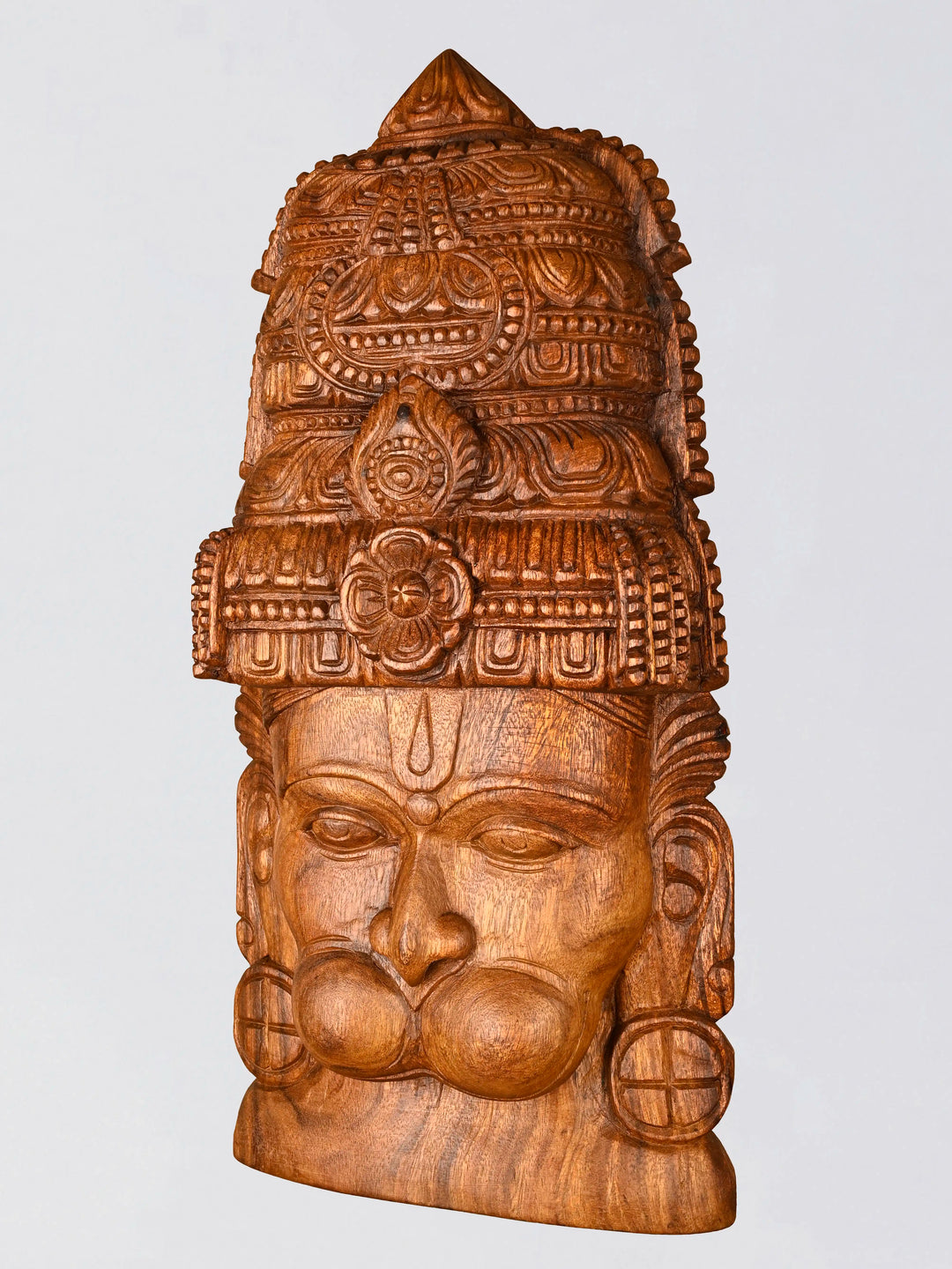 Artisan crafted Hanuman wooden wall mask