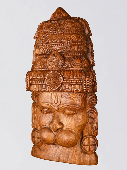 Artisan crafted Hanuman wooden wall mask