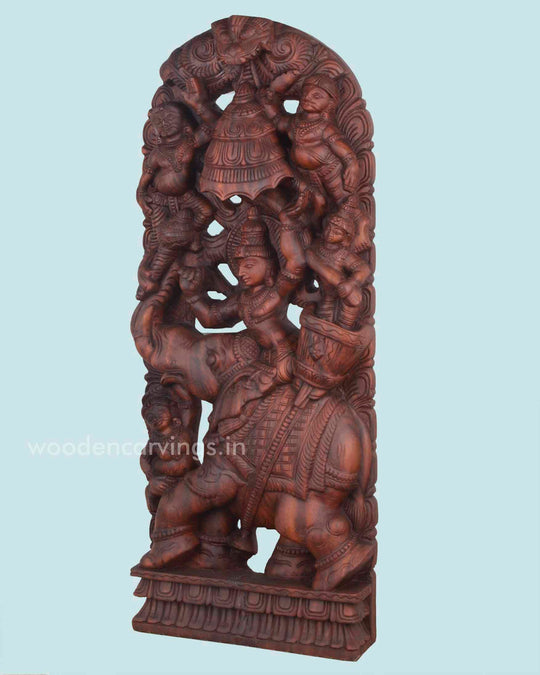 Wooden Raj Bhavani wall Mount sculpture 36"