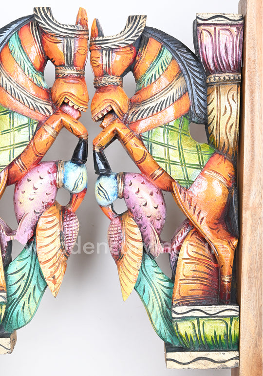 Horse Upraised Legs on Parrot Birds Colourful Home Decor Light Weight Wall Brackets 18"