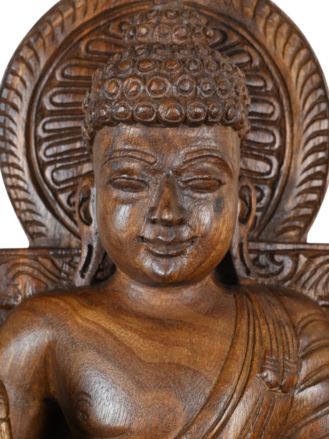 Abhay Mudra Pose Wooden Buddha Statue 24"