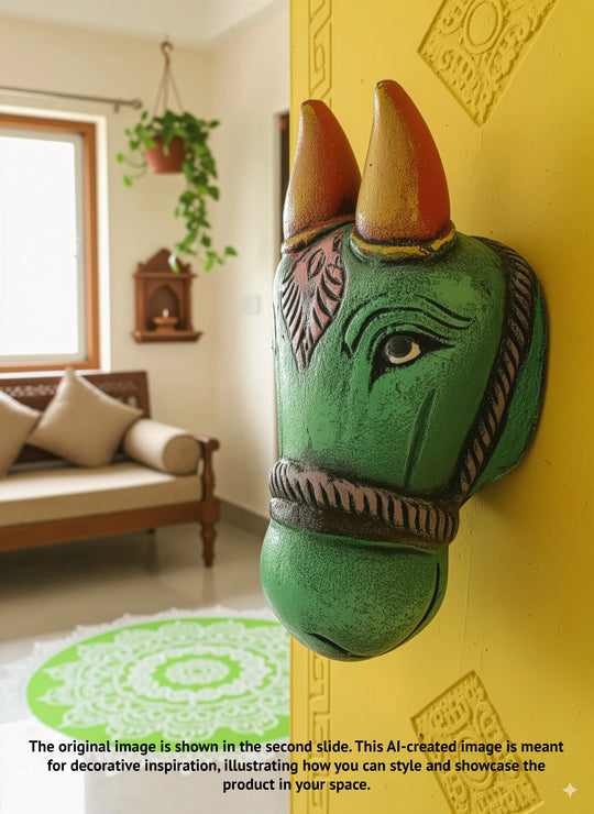 Ox Statue in Solid Wood – 9.5"