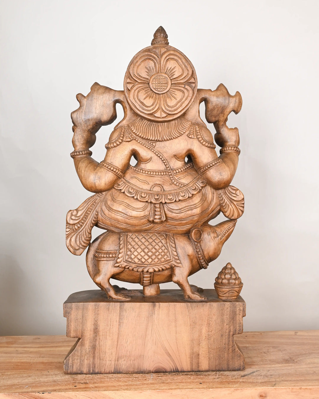 30" WOODEN GANESHA STATUE