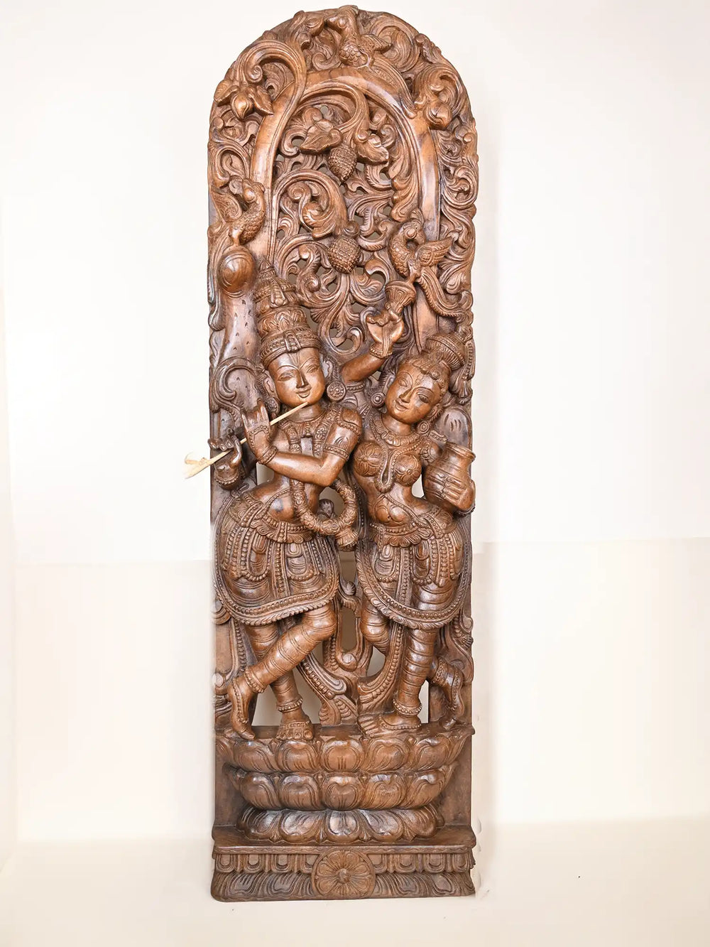 RadhaKrishna wooden jaliwork