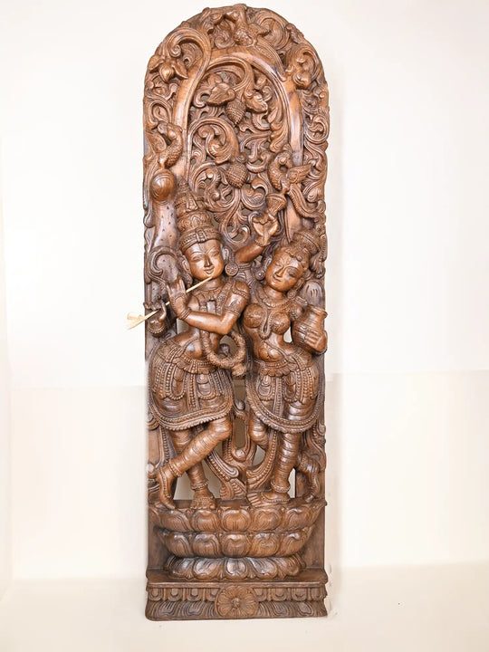 RadhaKrishna wooden jaliwork
