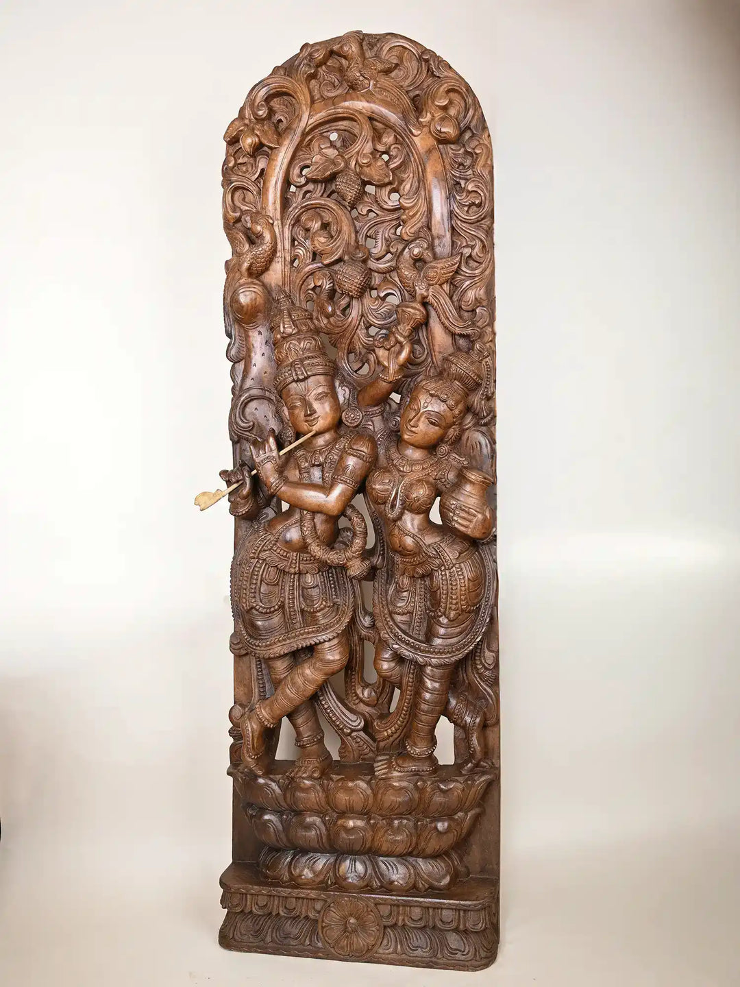RadhaKrishna wooden jaliwork