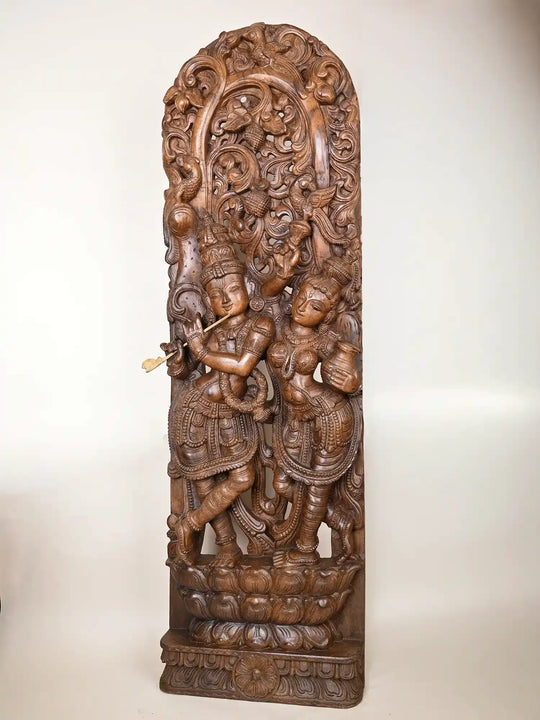 RadhaKrishna wooden jaliwork