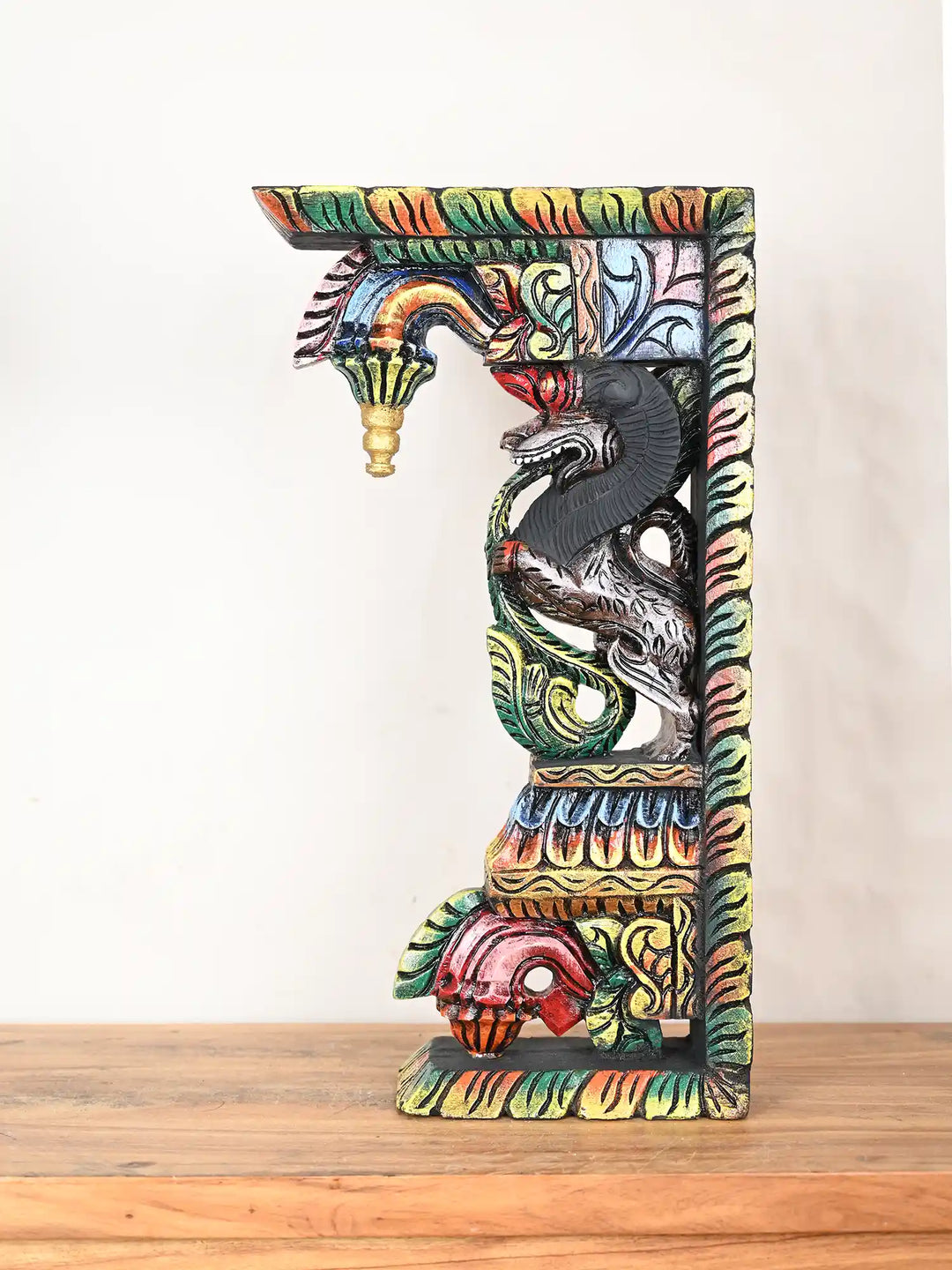 Pair of Colourful Wooden Yaali Brackets 20"