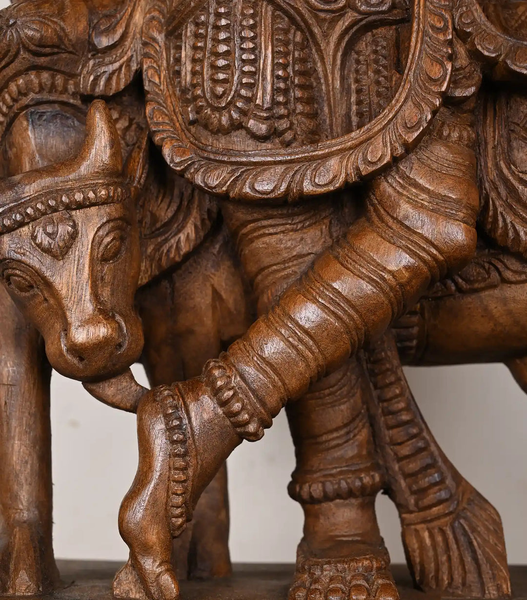 2ft wooden Lord krishna Idol with cow