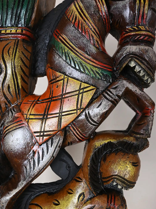18" Wooden Pair of Horse Brackets with Yaali