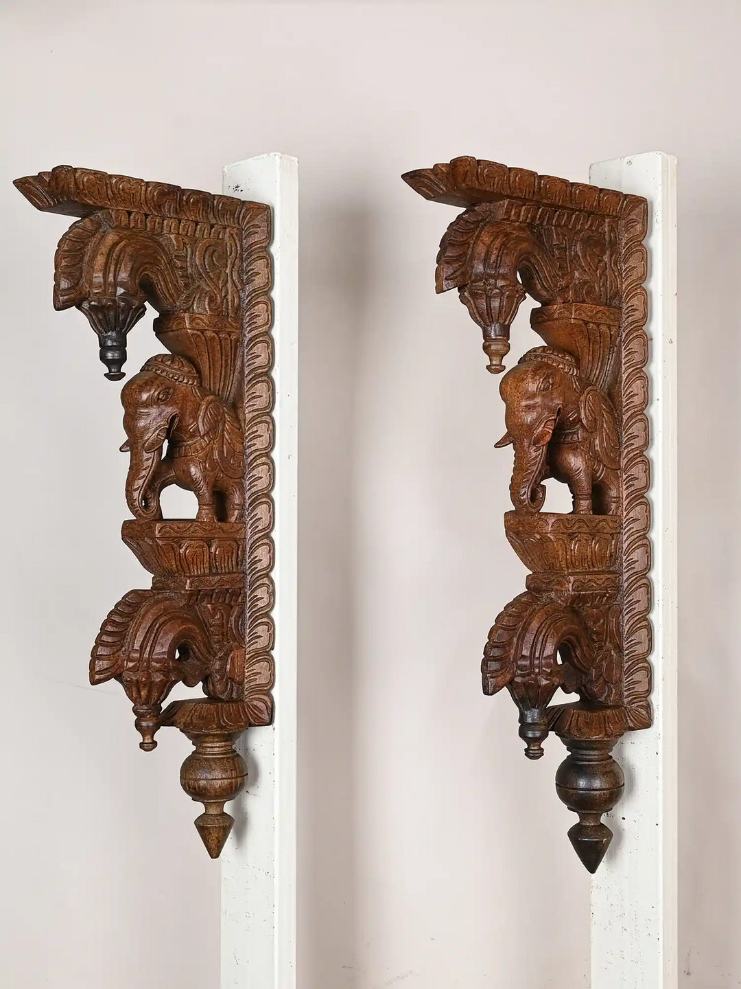 Wooden Elephant Wall Brackets