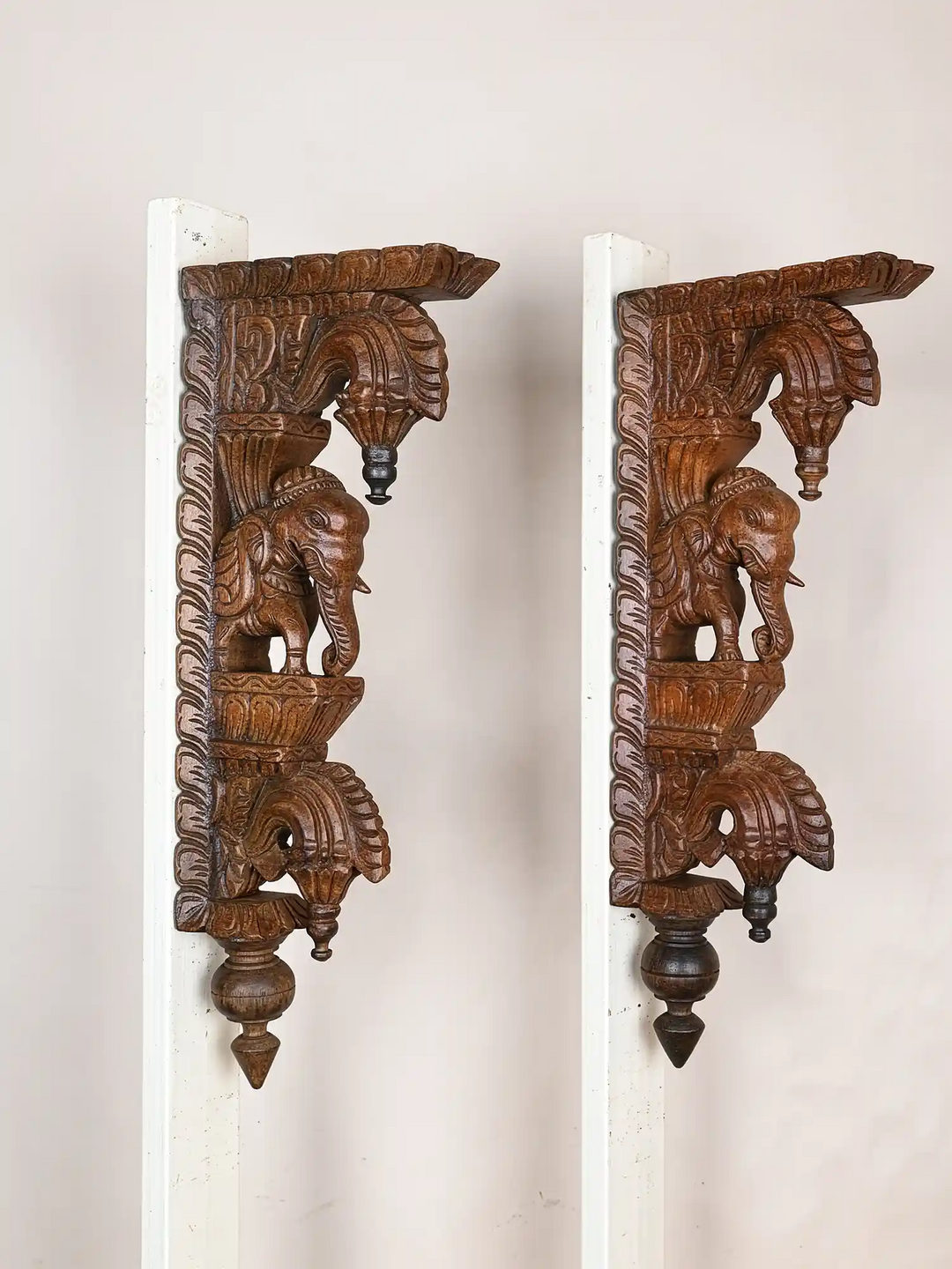 Wooden Elephant Wall Brackets