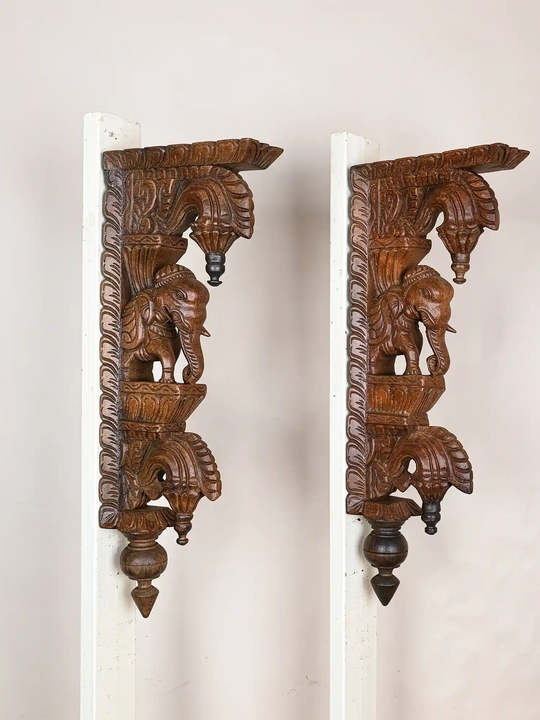 Wooden Elephant Wall Brackets