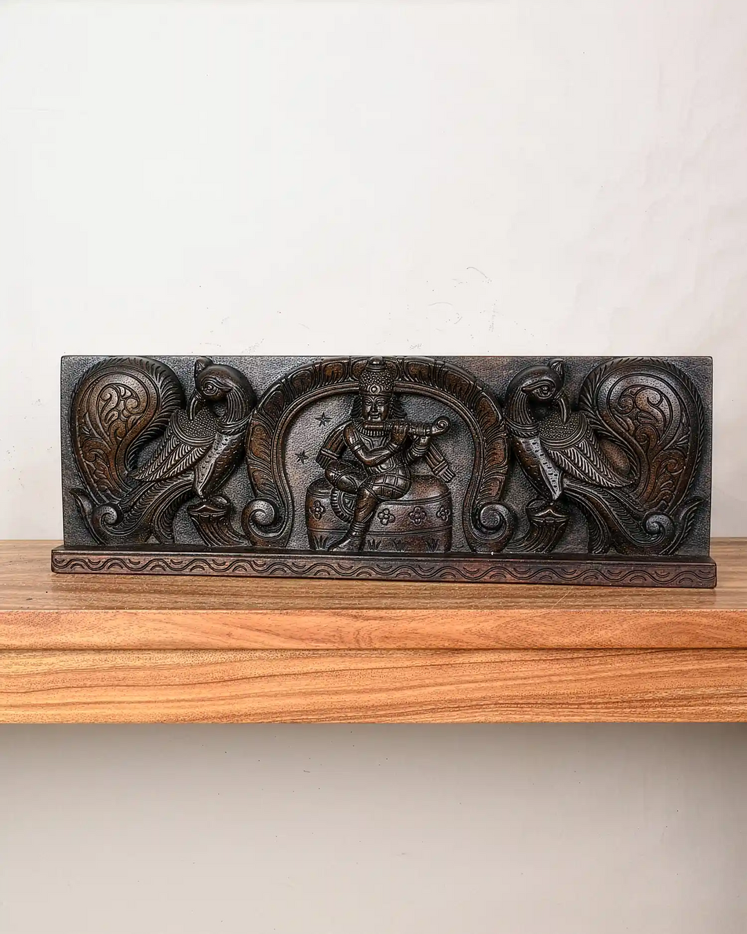 Wooden wall mount Lord Krishna