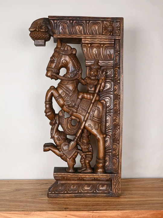 Majestic Wooden Horse Rider Wall Brackets