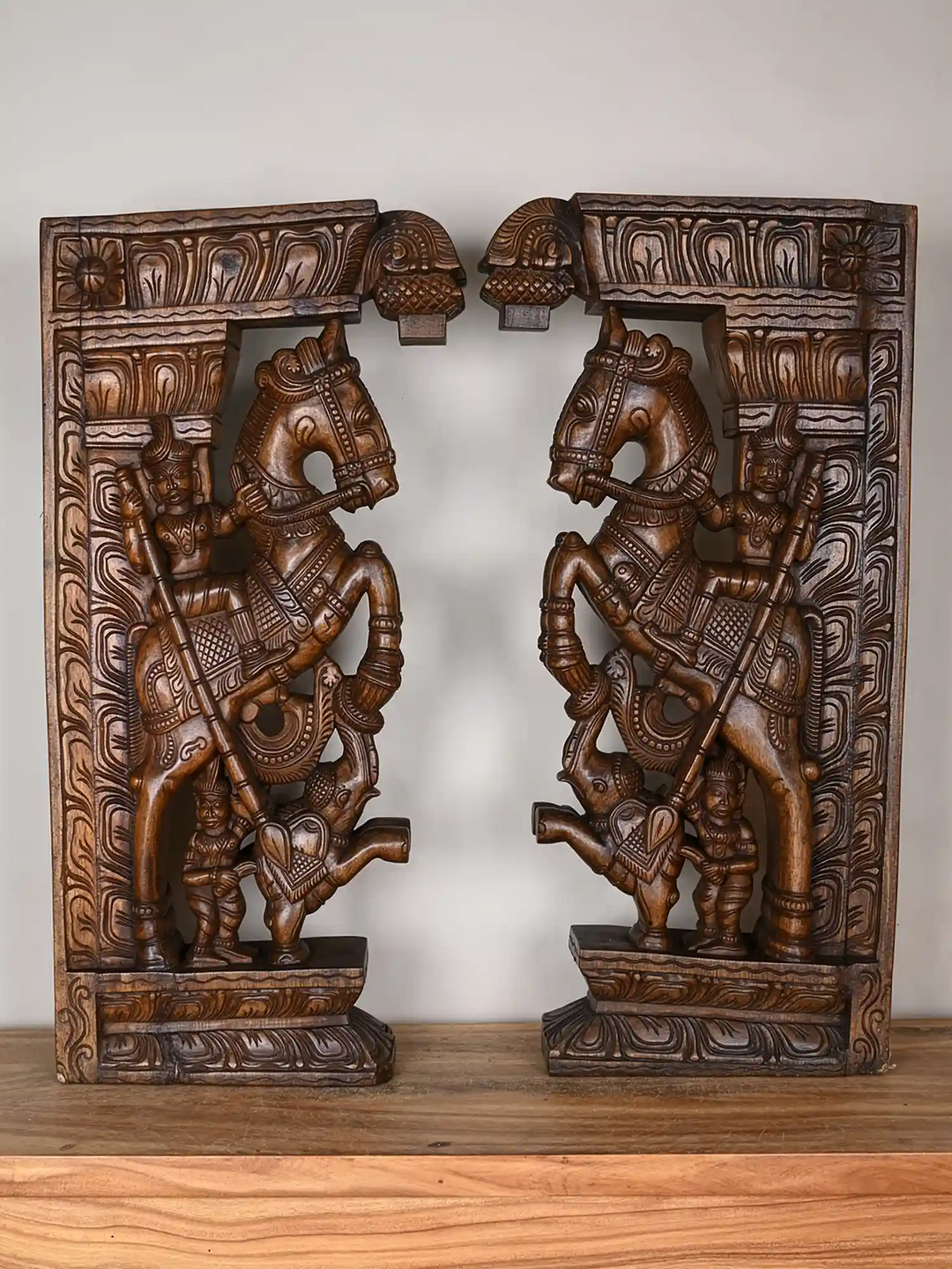 Wooden Horse Rider Wall Brackets