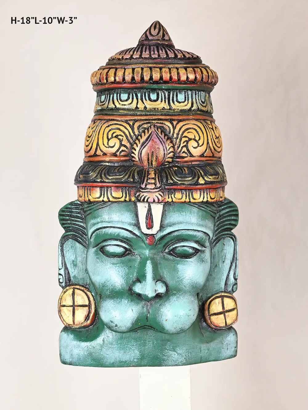 wooden hanuman bust wall mount