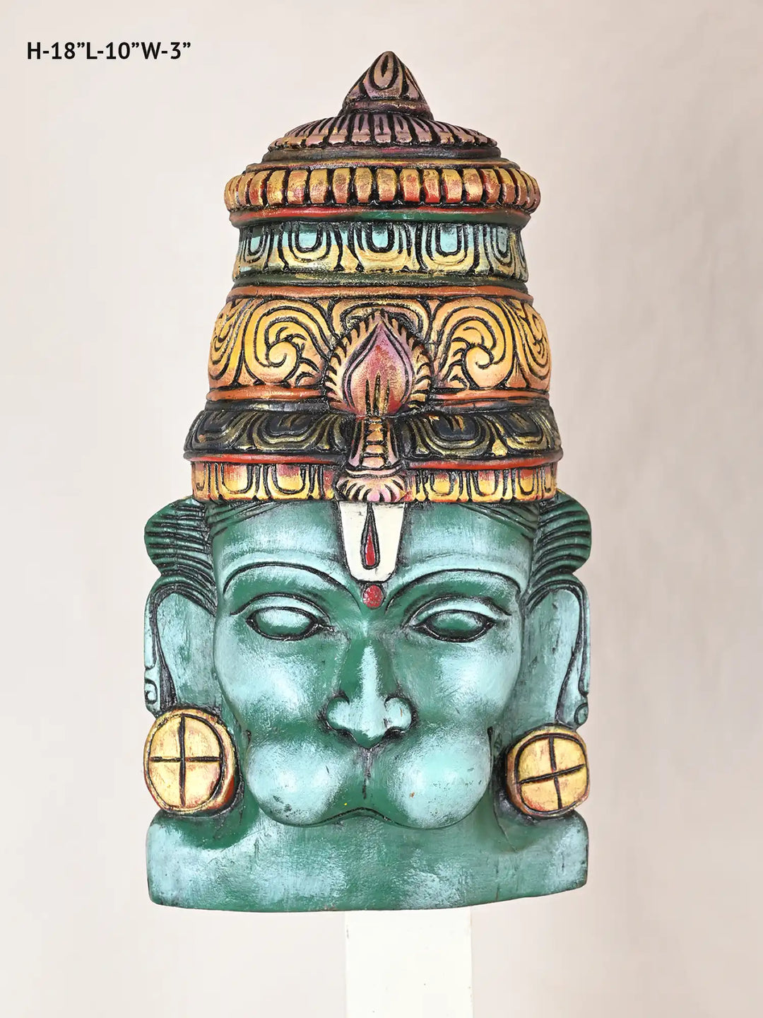 wooden hanuman bust wall mount