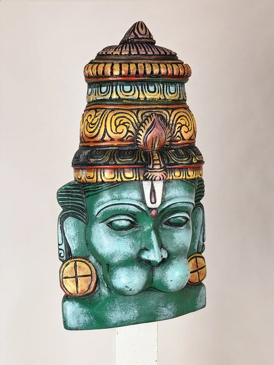 wooden hanuman bust wall mount