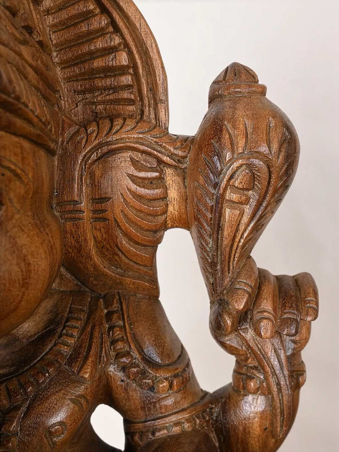 2ft Traditional Wooden Ganapati Sculpture
