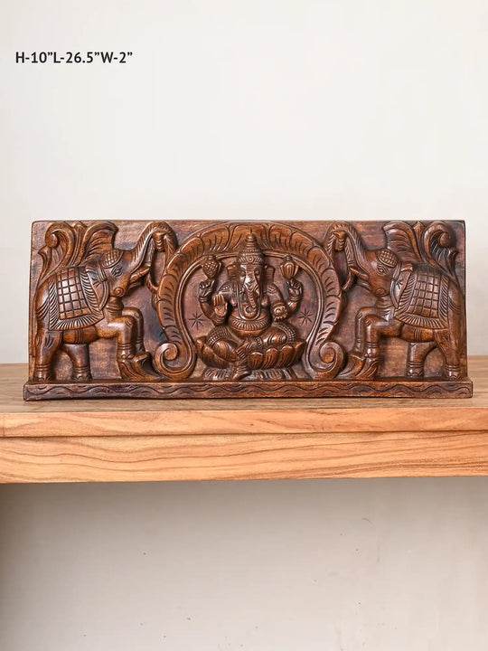 wooden gaja vinayaga panel