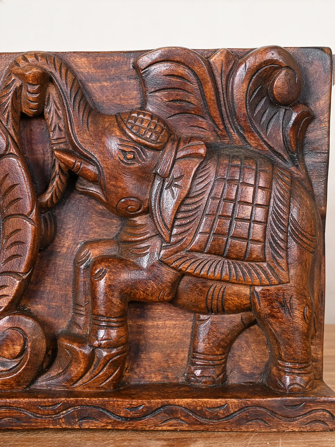 Lord Vinayaka With Elephants Wall Panel 10"