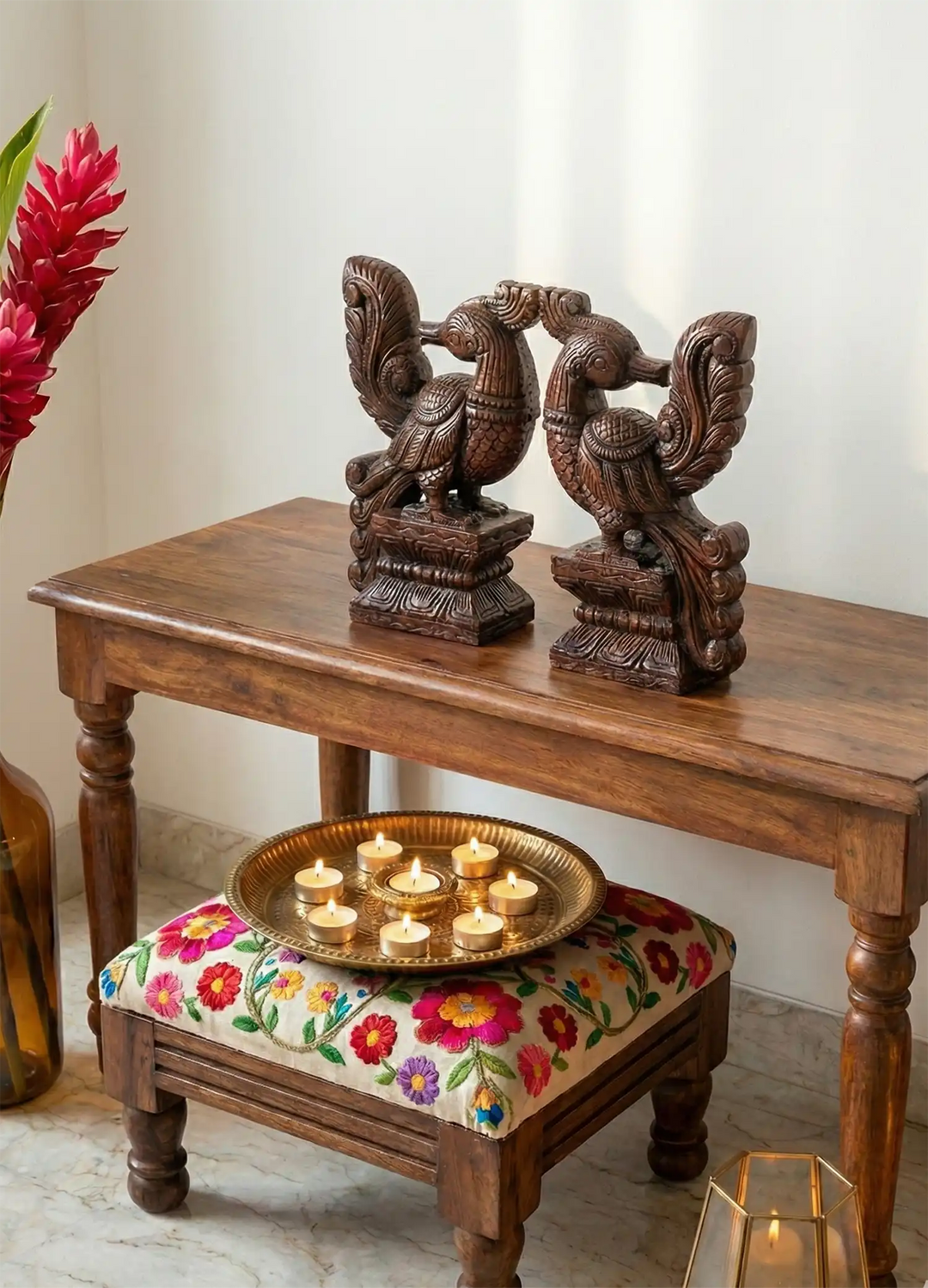 wooden pair of hamsa table top