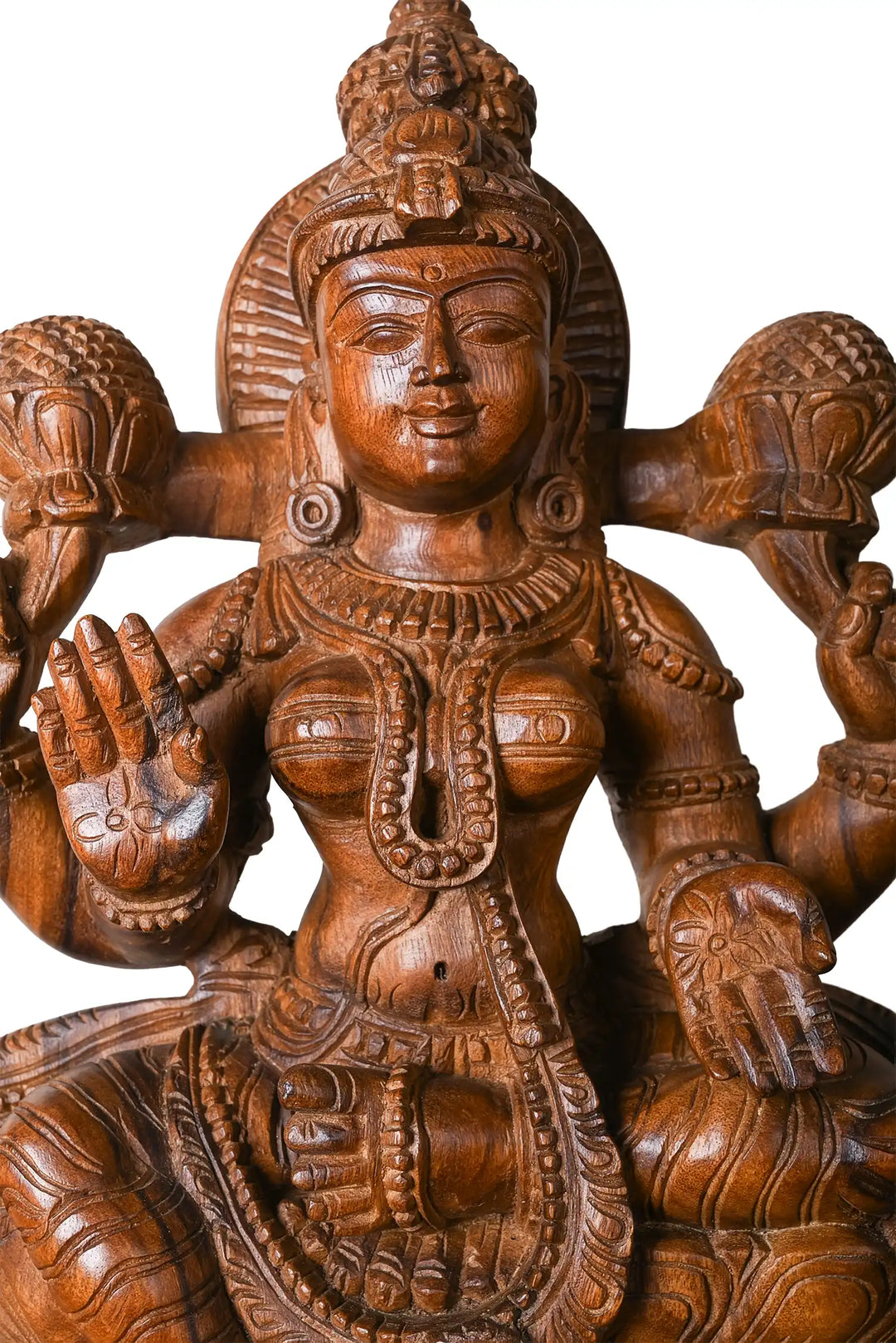 Wooden Statue Of Goddess Lakshmi Devi 24"