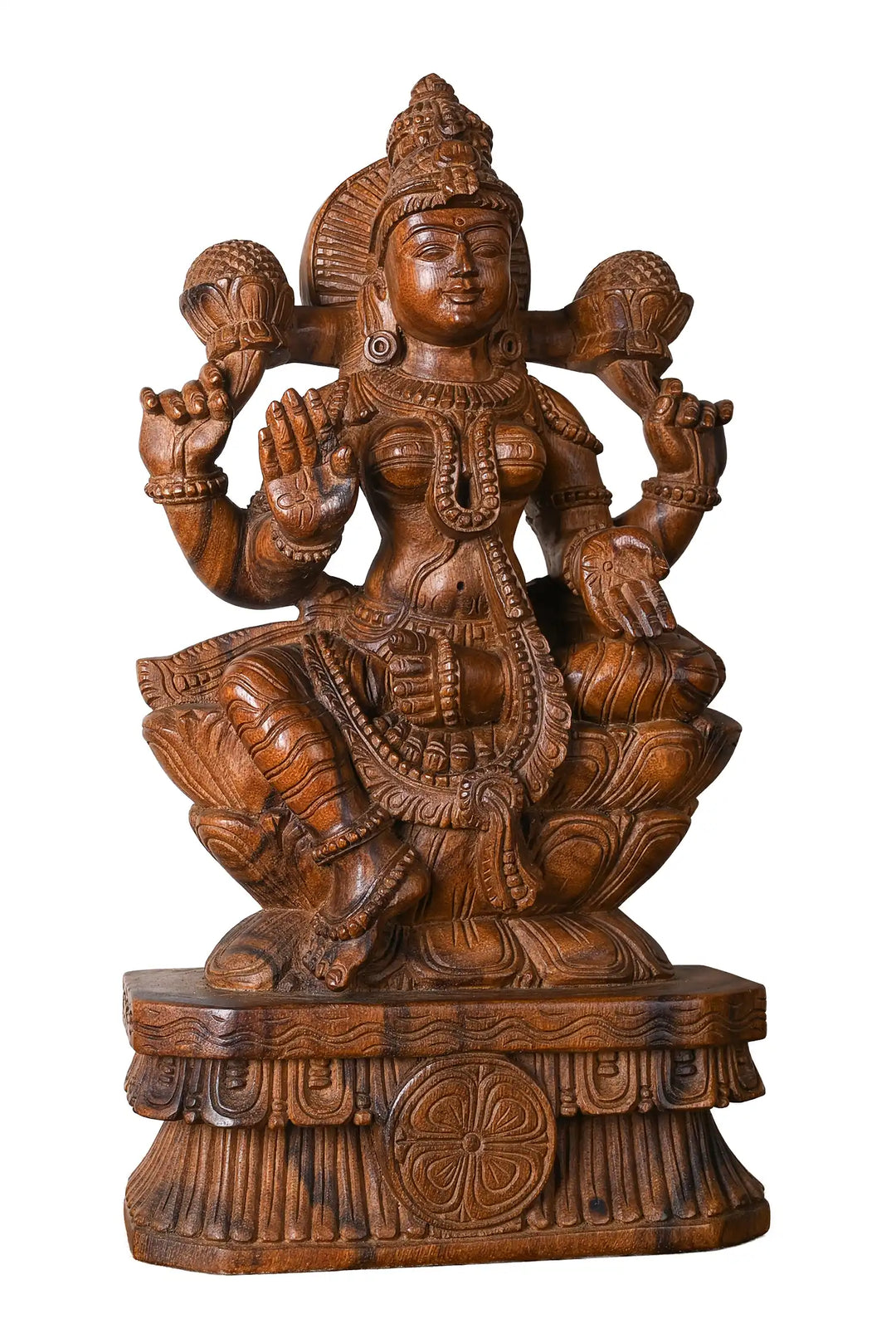 Wooden Statue Of Goddess Lakshmi Devi 24"