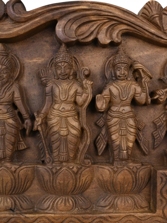 Lord Vishnu Dashavatara Wooden Wall Panel for Pooja Room 36"